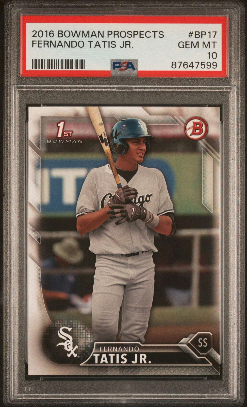 Graded 2016 Topps Bowman Prospects Fernando Tatis Jr. #BP17 Baseball Card PSA 10