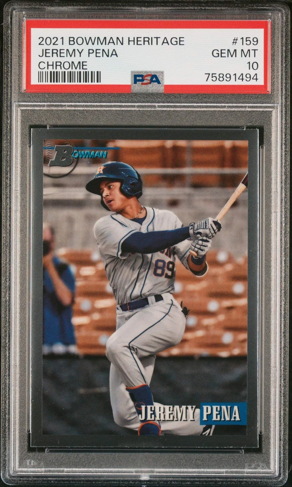 Graded 2021 Topps Bowman Heritage Jeremy Pena #159 Chrome Baseball Card PSA 10