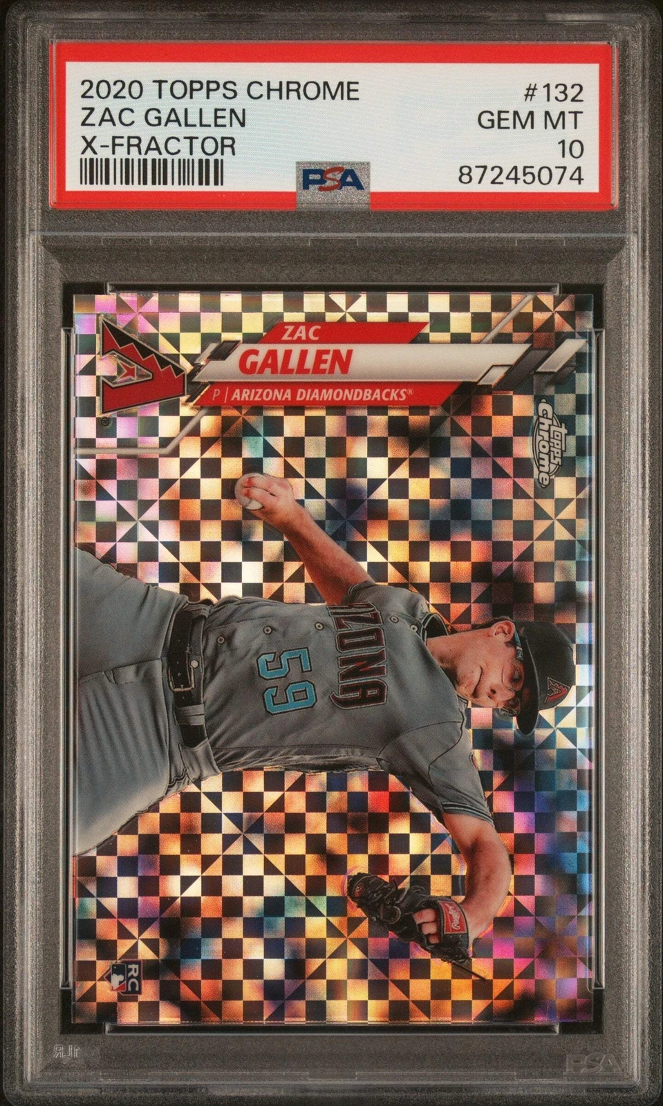 Graded 2020 Topps Chrome Zac Gallen #132 Xfractor Rookie RC Baseball Card PSA 10