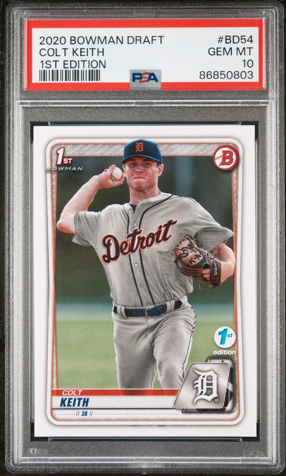 Graded 2020 Topps Bowman Draft Colt Keith #1st Edition RC Baseball Card PSA 10