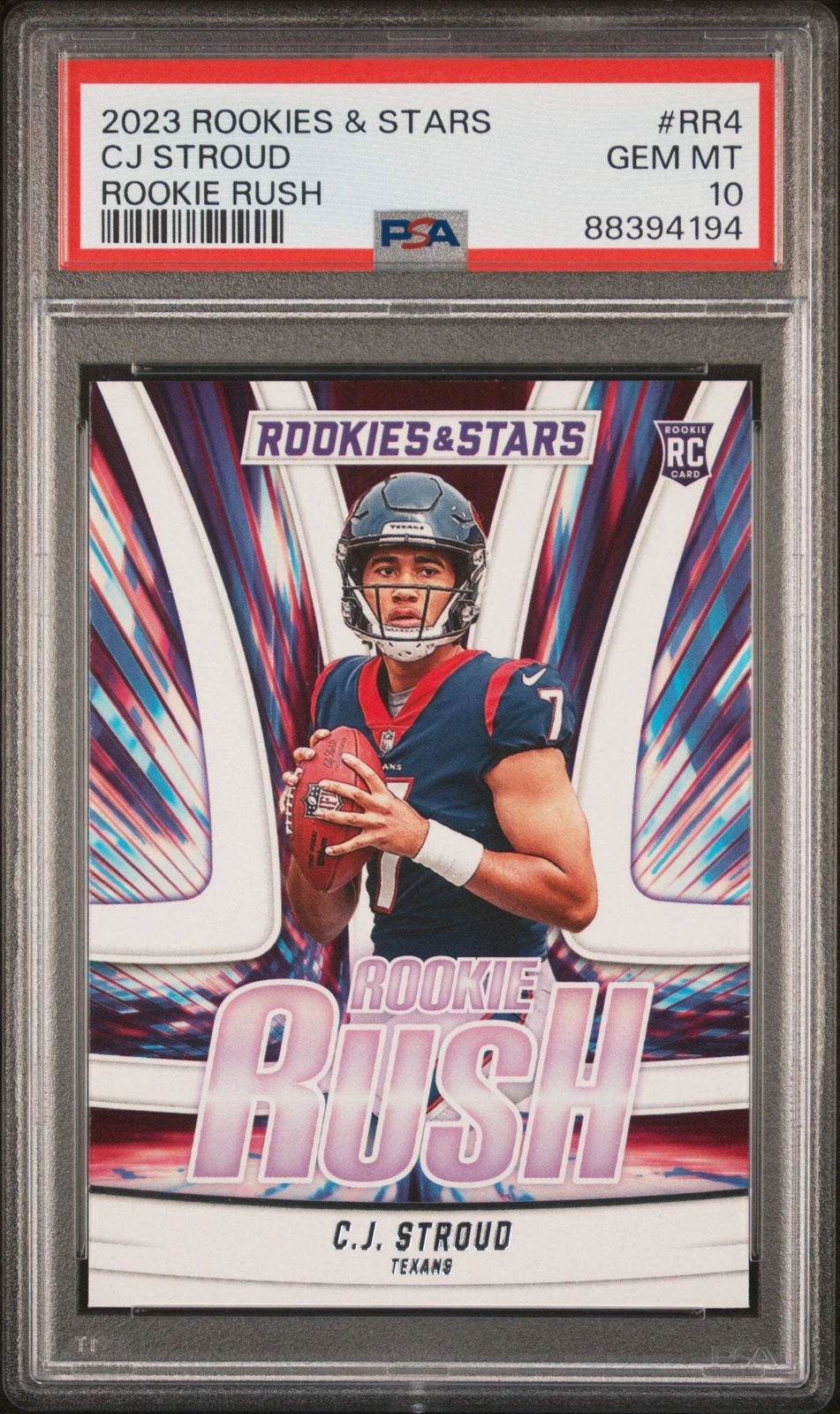 Graded 2023 Rookies & Stars CJ Stroud #RR4 Rookie Rush Football Card PSA 10