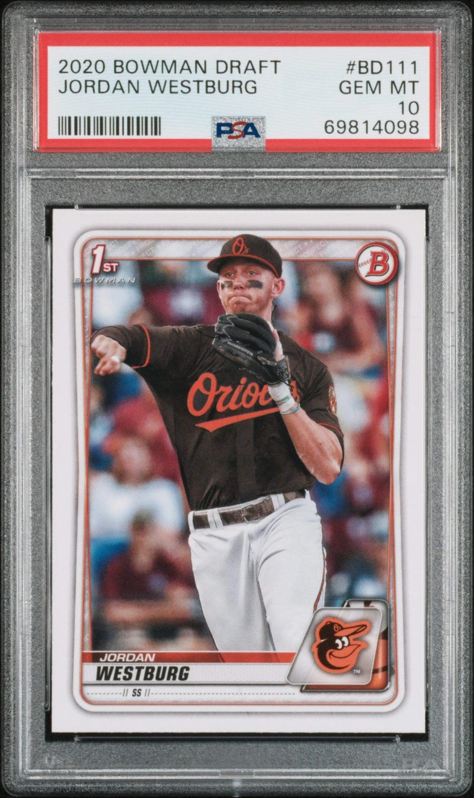 Graded 2020 Topps Bowman Draft Jordan Westburg #BD111 RC Baseball Card PSA 10