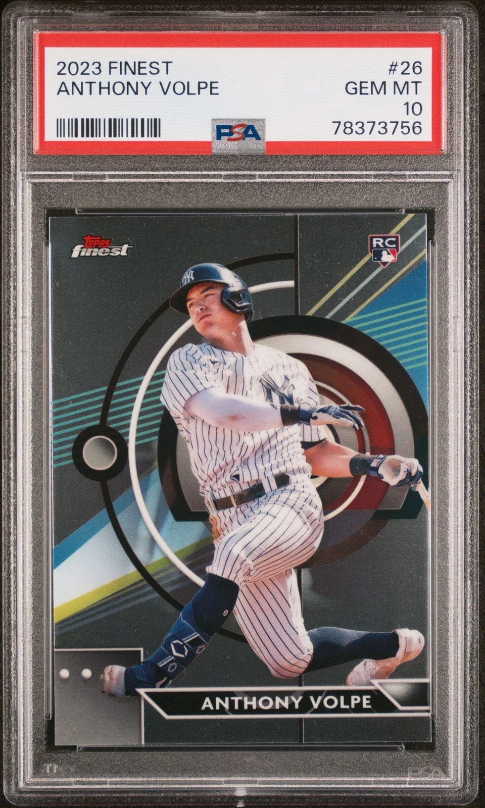 Graded 2023 Topps Finest Anthony Volpe #26 Rookie RC Baseball Card PSA 10 Gem