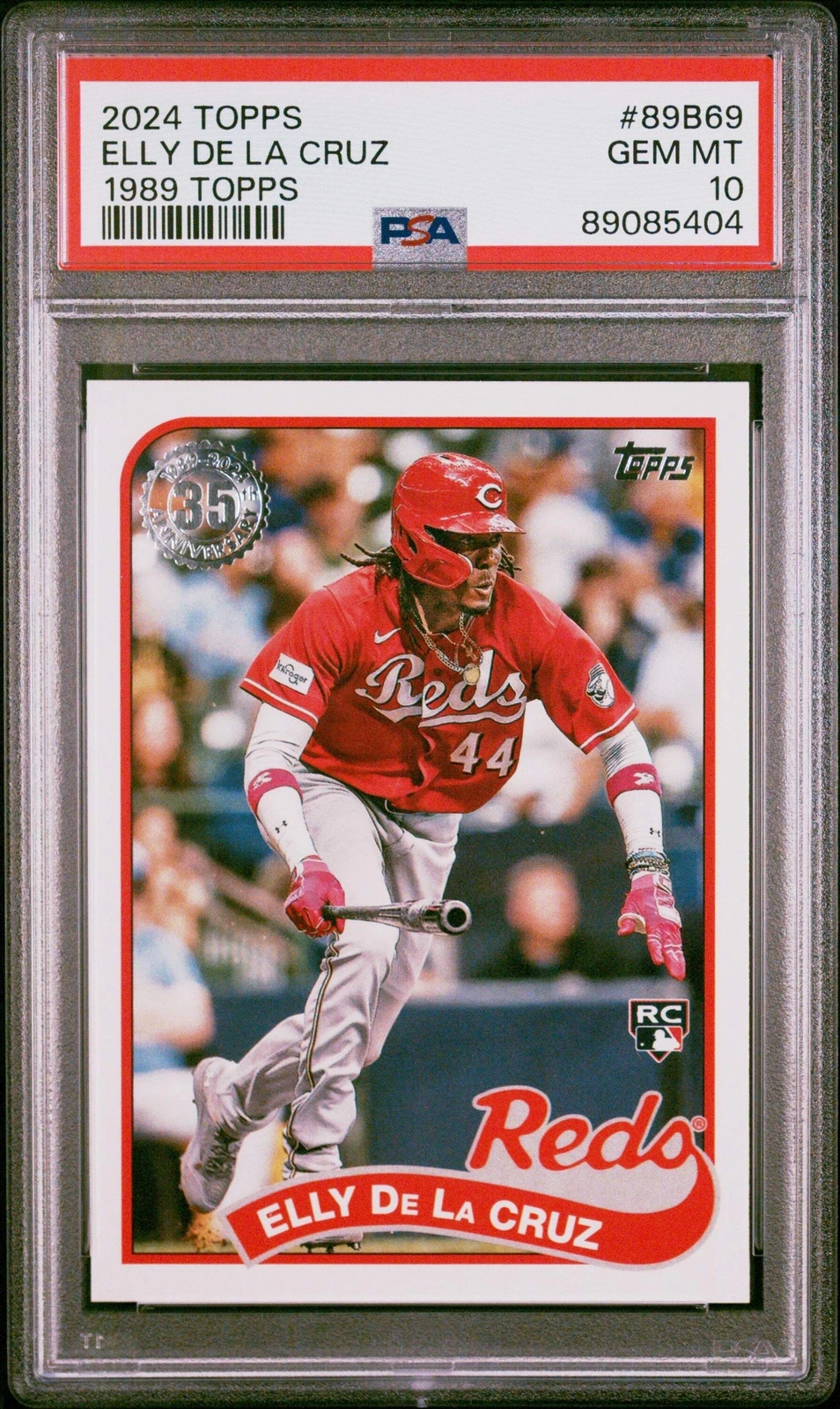 Graded 2024 Topps Elly De La Cruz #89B69 1989 Topps Rookie Baseball Card PSA 10