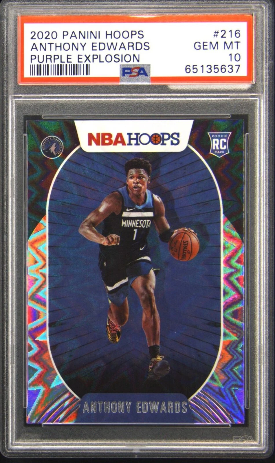 Graded 2020 Panini Hoops Anthony Edwards #216 Rookie Basketball Card PSA 10