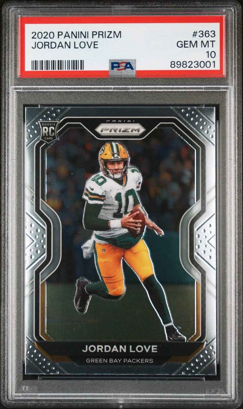 Graded 2020 Panini Prizm Jordan Love #363 Rookie RC Football Card PSA 10 Gem