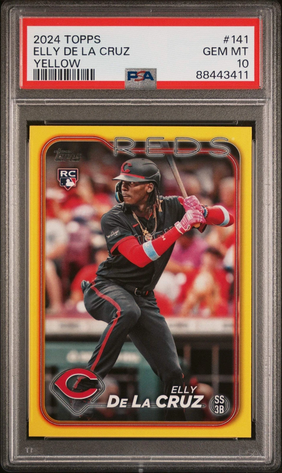 Graded 2024 Topps Elly De La Cruz #141 Yellow Rookie RC Baseball Card PSA 10 Gem