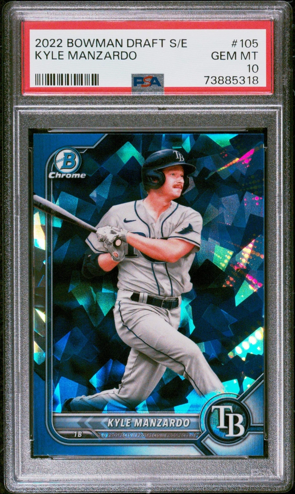 Graded 2022 Topps Bowman Draft Sapphire Kyle Manzardo #105 Baseball Card PSA 10