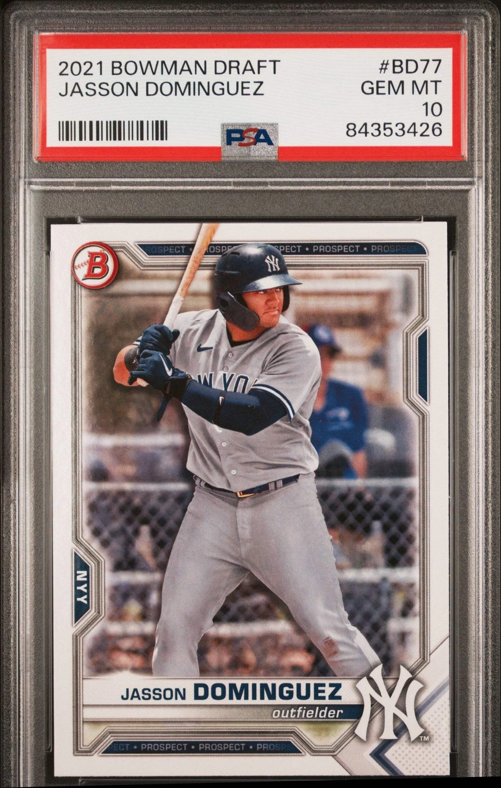 Graded 2021 Topps Bowman Draft Jasson Dominguez #BD77 RC Baseball Card PSA 10