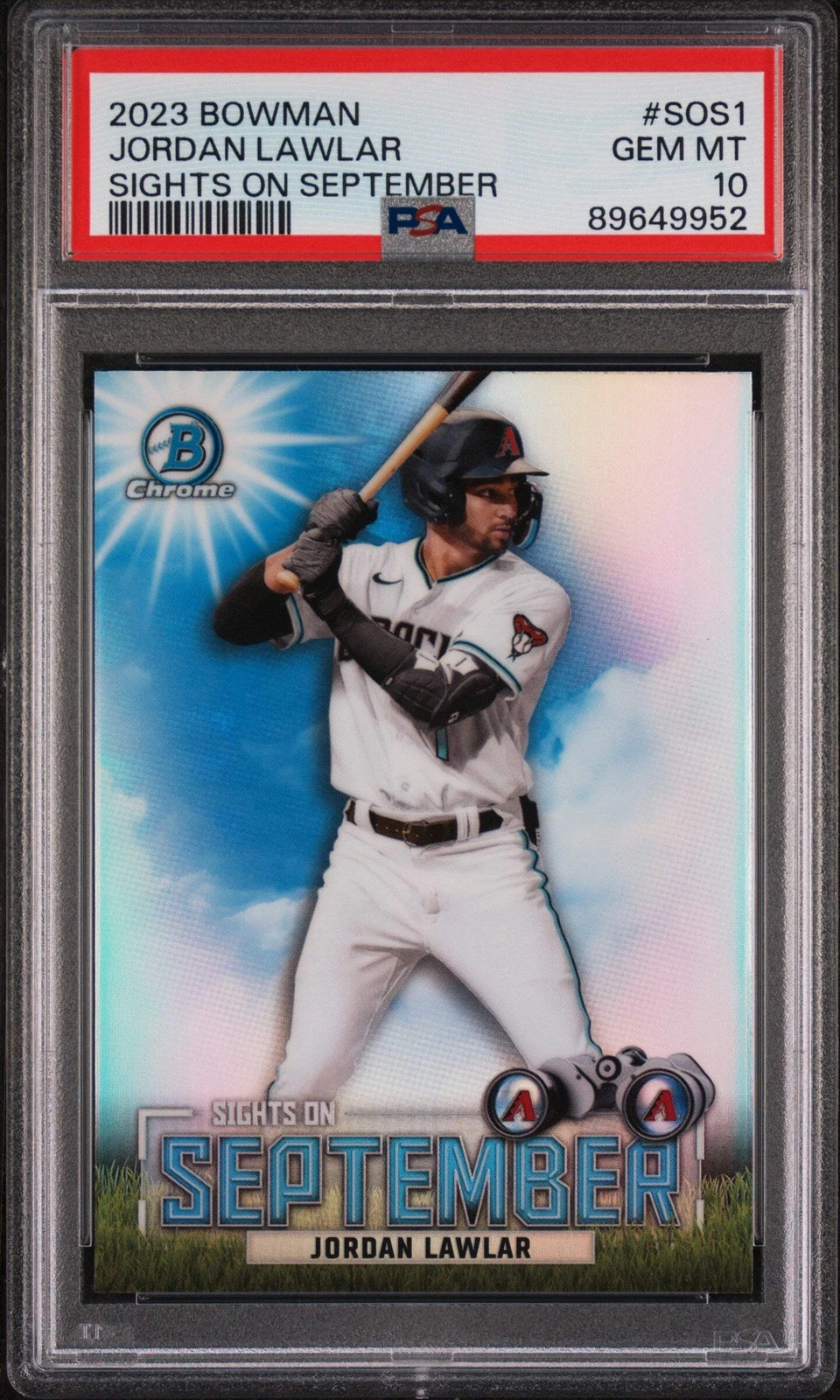 Graded 2023 Bowman Jordan Lawler #SOS1 Sights on September Baseball Card PSA 10