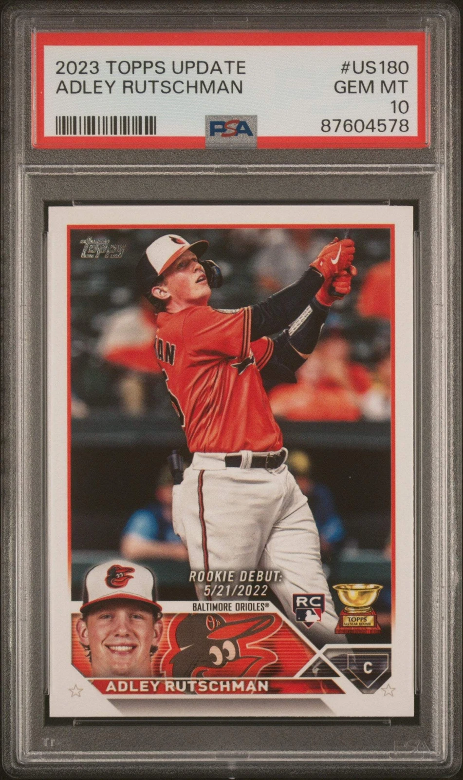 Graded 2023 Topps Update Adley Rutschman #US180 Rookie RC Baseball Card PSA 10
