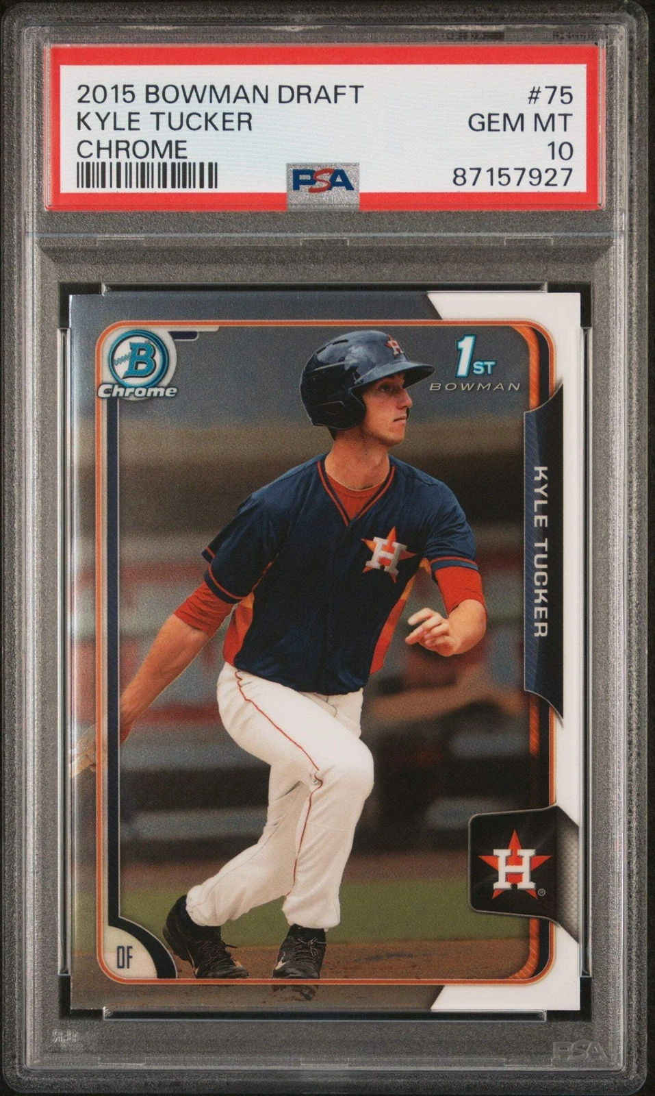 Graded 2015 Topps Bowman Draft Kyle Tucker #75 Chrome RC Baseball Card PSA 10