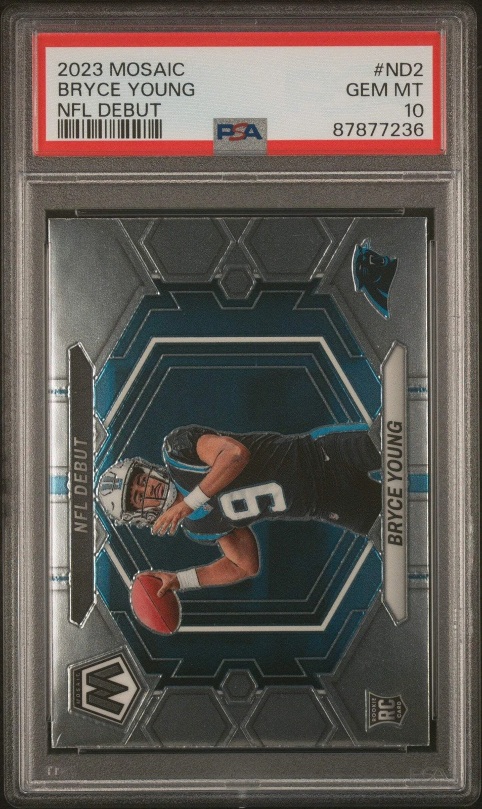 Graded 2023 Panini Mosaic Bryce Young #ND2 NFL Debut Rookie Football Card PSA 10