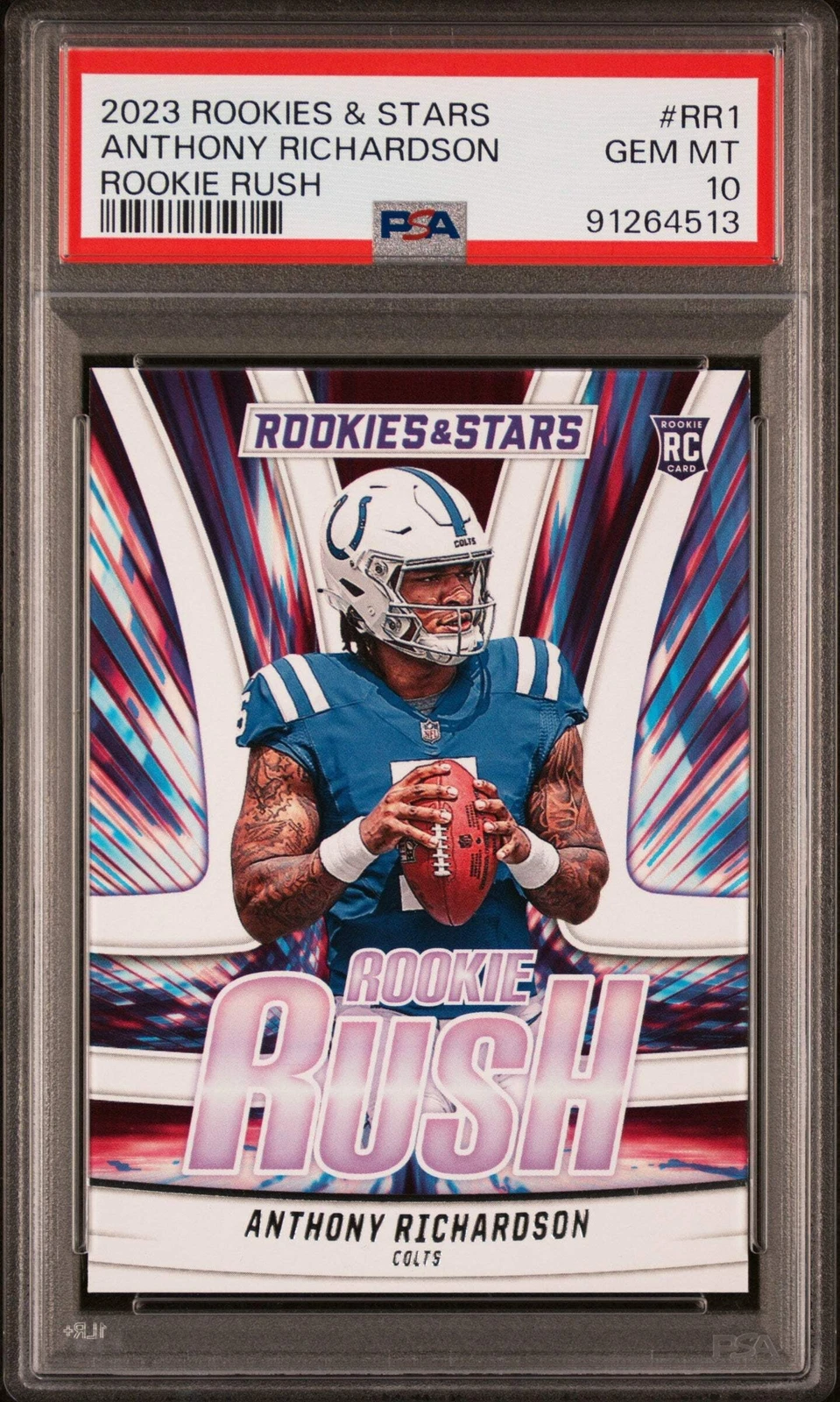 Graded 2023 Rookies & Stars Anthony Richardson #RR1 Rush RC Football Card PSA 10