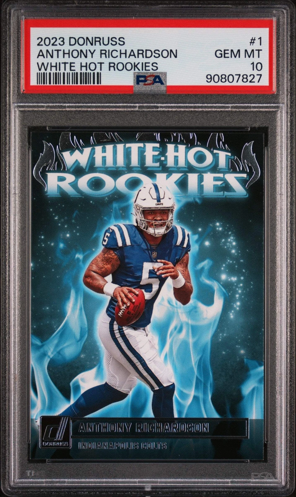 Graded 2023 Donruss Anthony Richardson #1 White Hot Rookies Football Card PSA 10