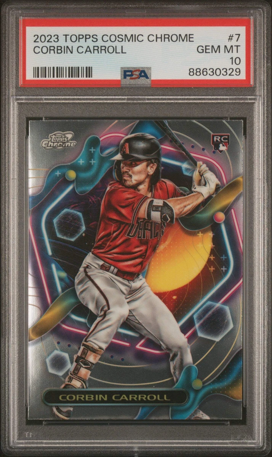 Graded 2023 Topps Cosmic Chrome Corbin Carroll #7 Rookie RC Baseball Card PSA 10