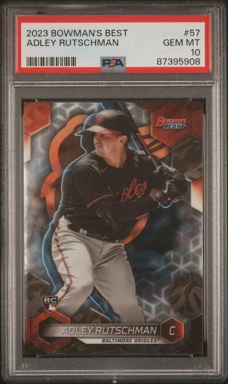 Graded 2023 Topps Bowmans Best Adley Rutschman #57 Rookie Baseball Card PSA 10
