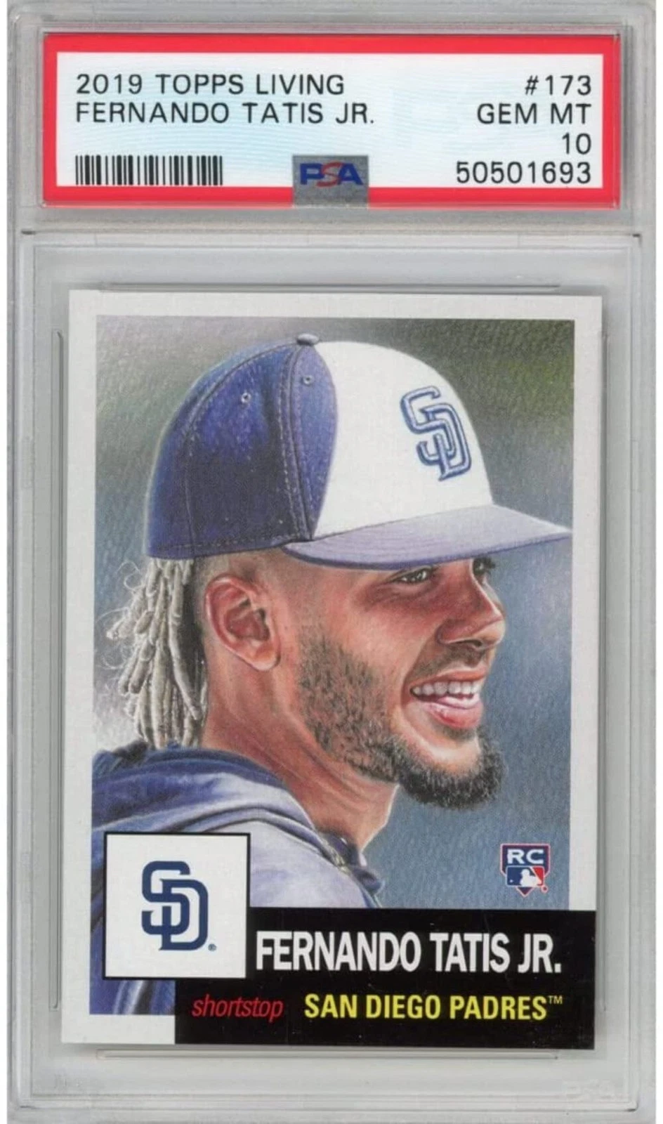 Graded 2019 Topps Living Fernando Tatis Jr. #173 Rookie RC Baseball Card PSA 10