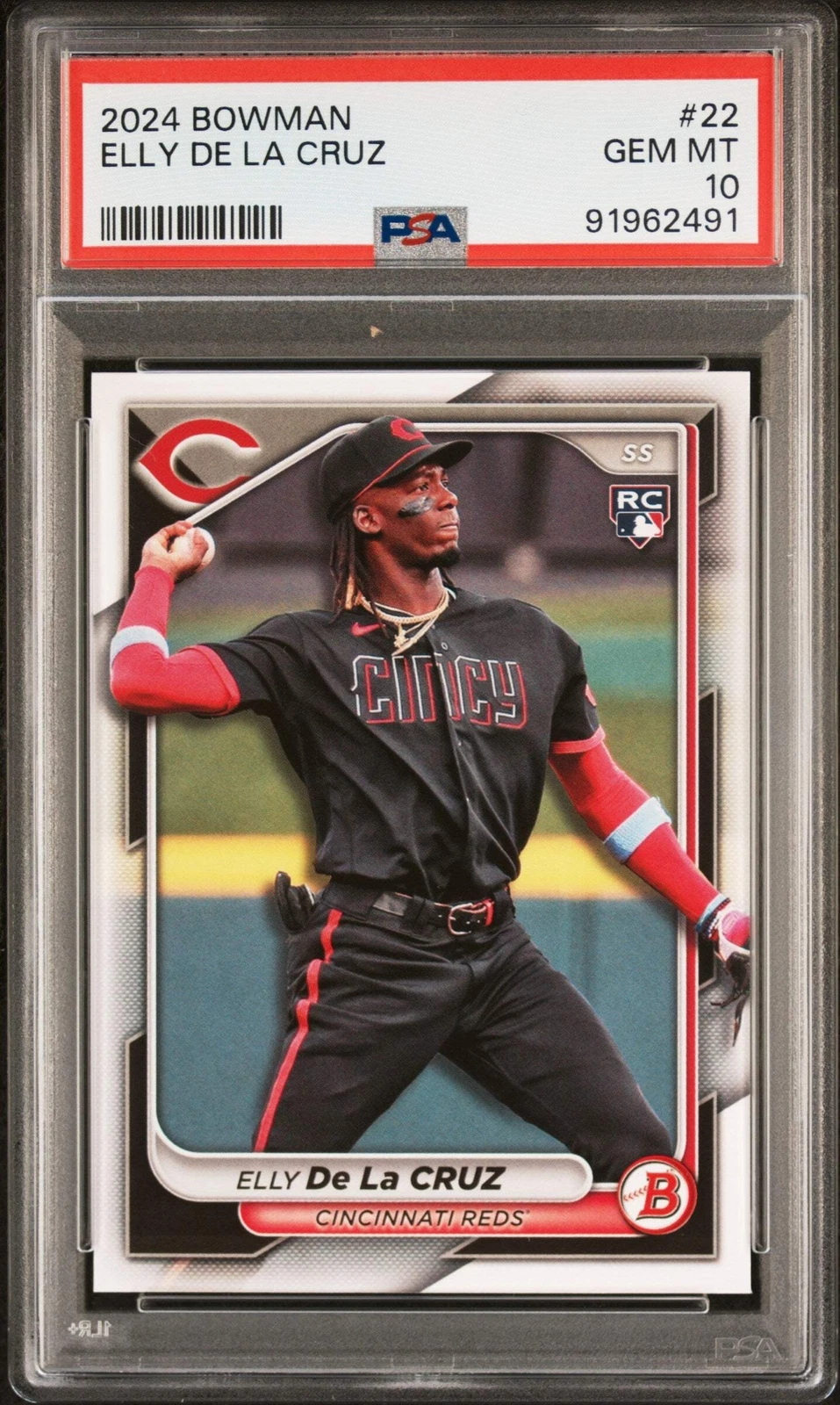Graded 2024 Topps Bowman Elly De La Cruz #22 Rookie RC Baseball Card PSA 10 Gem