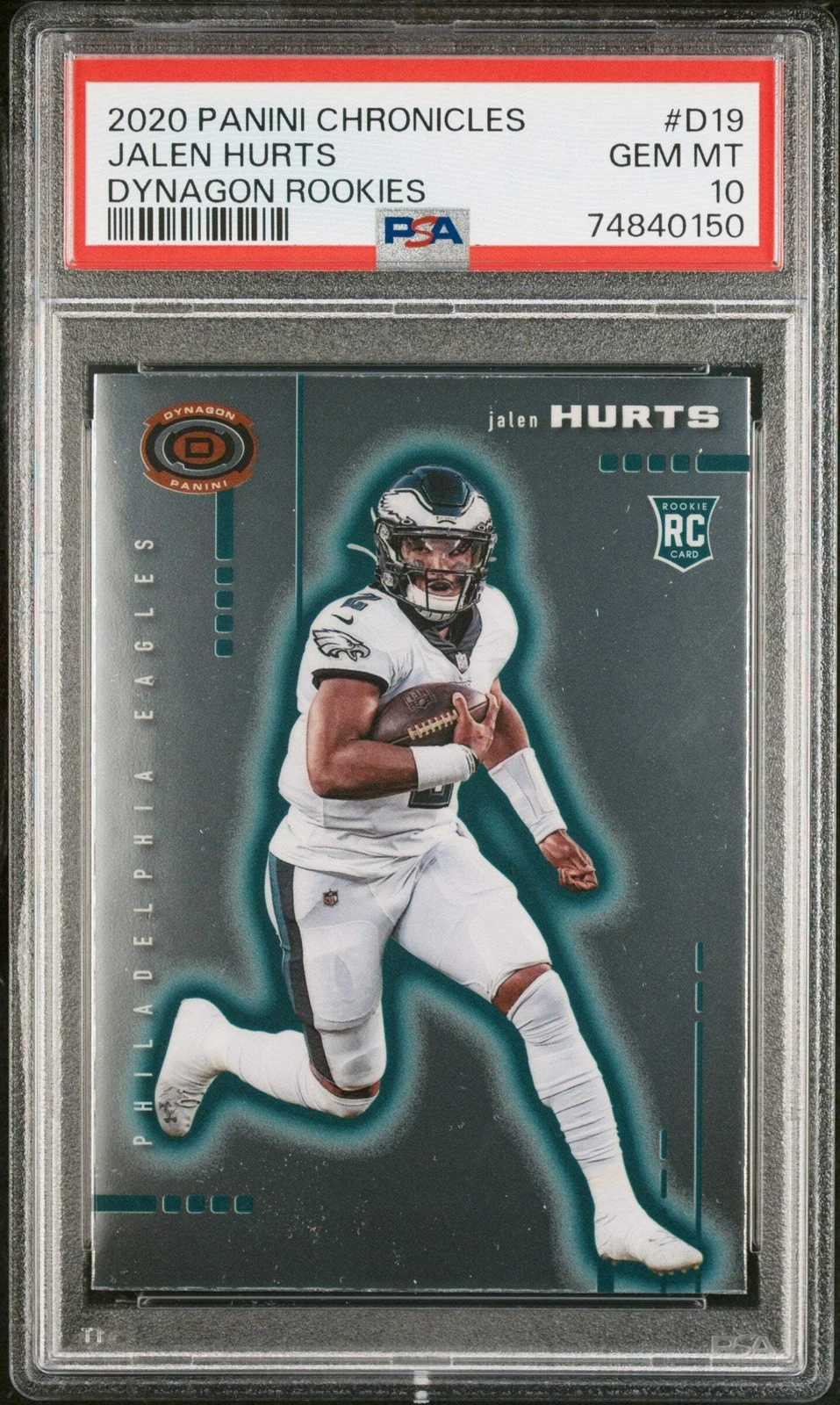 Graded 2020 Chronicles Jalen Hurts #D19 Dynagon Rookies Football Card PSA 10