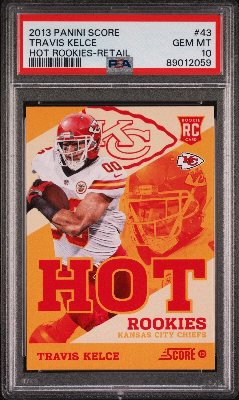 Graded 2013 Panini Score Travis Kelce #43 Hot Rookie Retail Football Card PSA 10