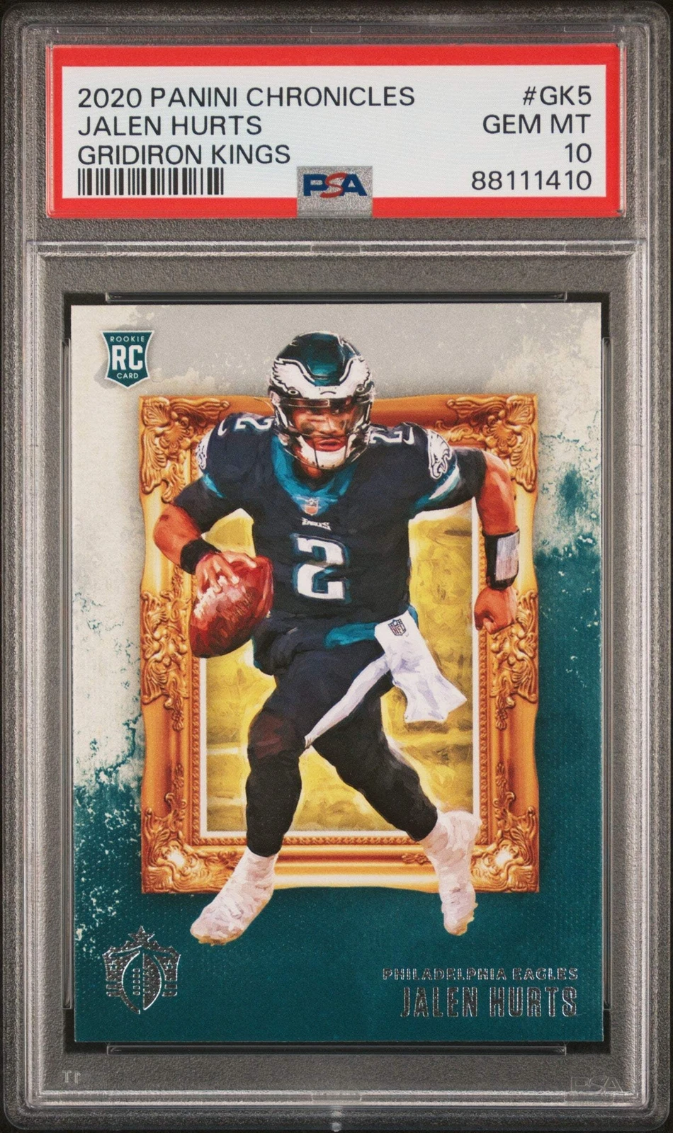 Graded 2020 Chronicles Jalen Hurts #GK5 Gridiron Kings RC Football Card PSA 10