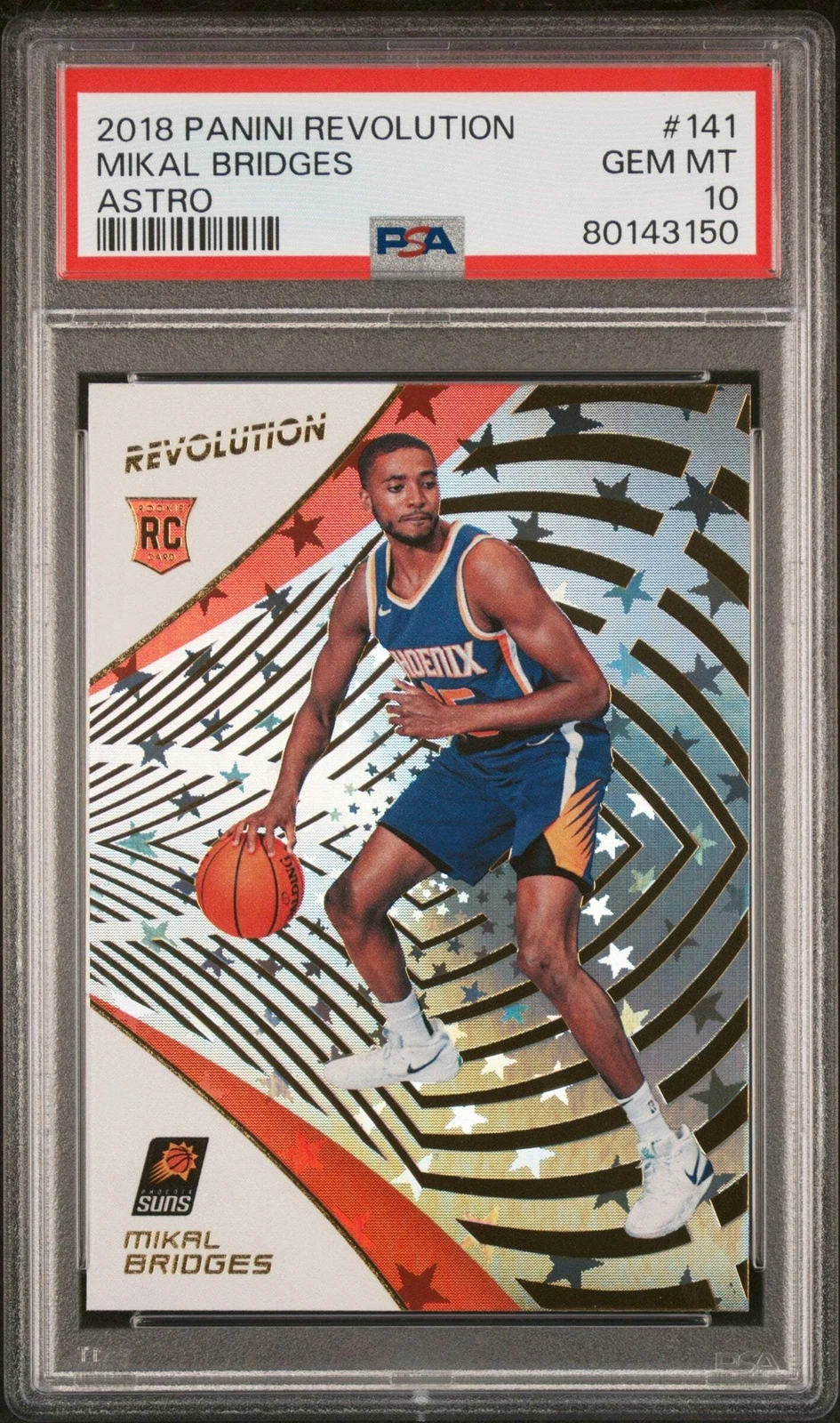 Graded 2018 Panini Revolution Mikal Bridges #ASTRO Rookie Basketball Card PSA 10