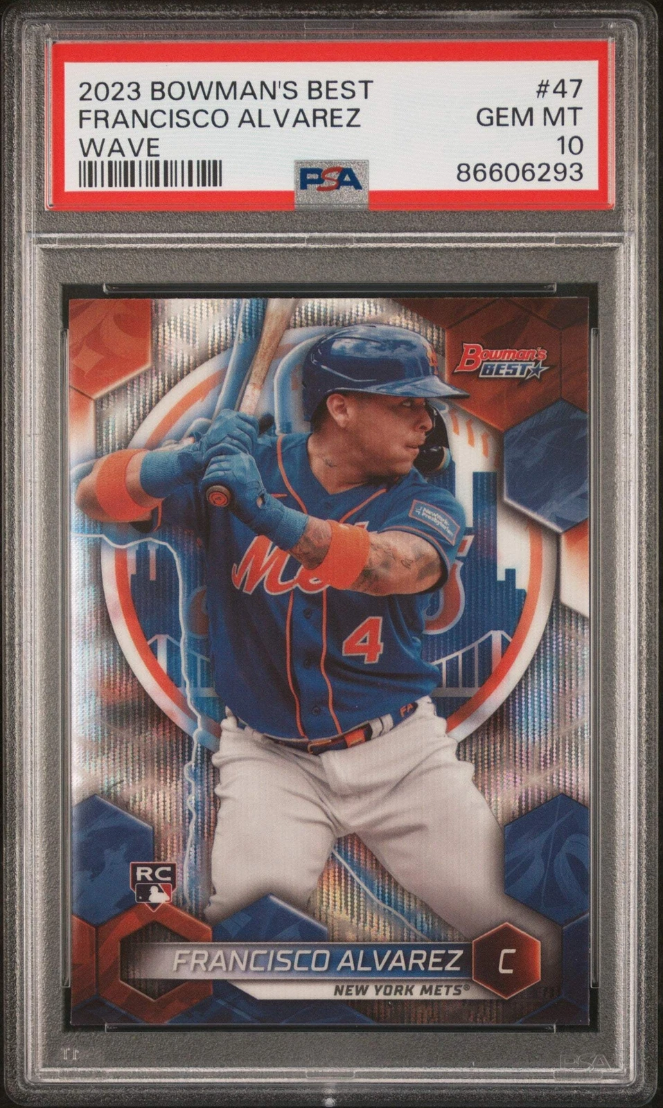 Graded 2023 Bowmans Best Francisco Alvarez #47 Wave Rookie Baseball Card PSA 10