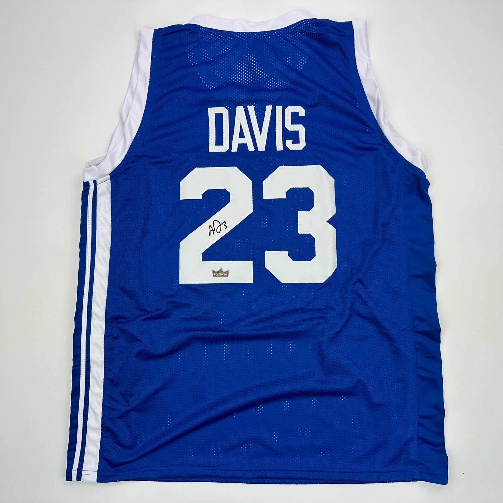 Facsimile Autographed Anthony Davis Kentucky Blue Reprint Jersey Size Men's XL