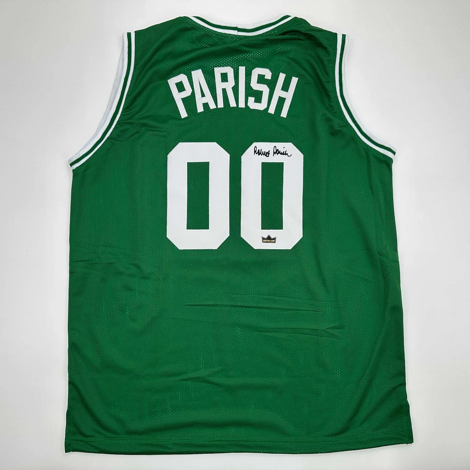 Facsimile Autographed Robert Parish Boston Green Reprint Jersey Size Men's XL