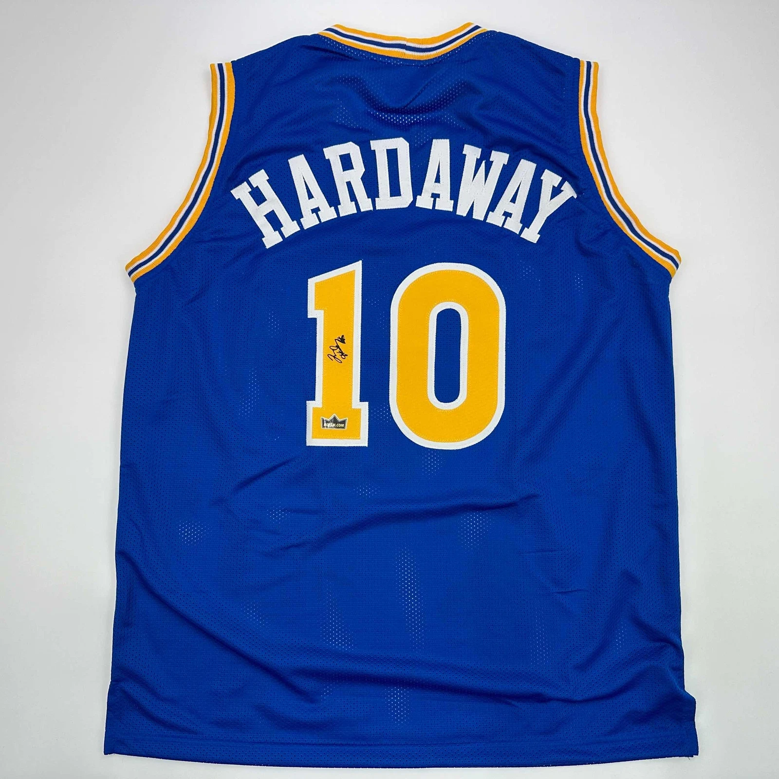 Facsimile Autographed Tim Hardaway Golden State Blue Reprint Jersey Size Mens XL