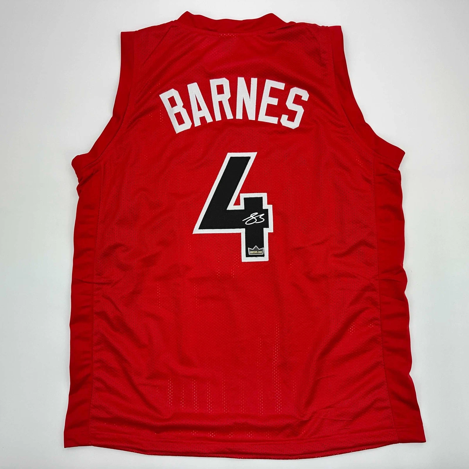 Facsimile Autographed Scottie Barnes Toronto Red Reprint Jersey Size Men's XL