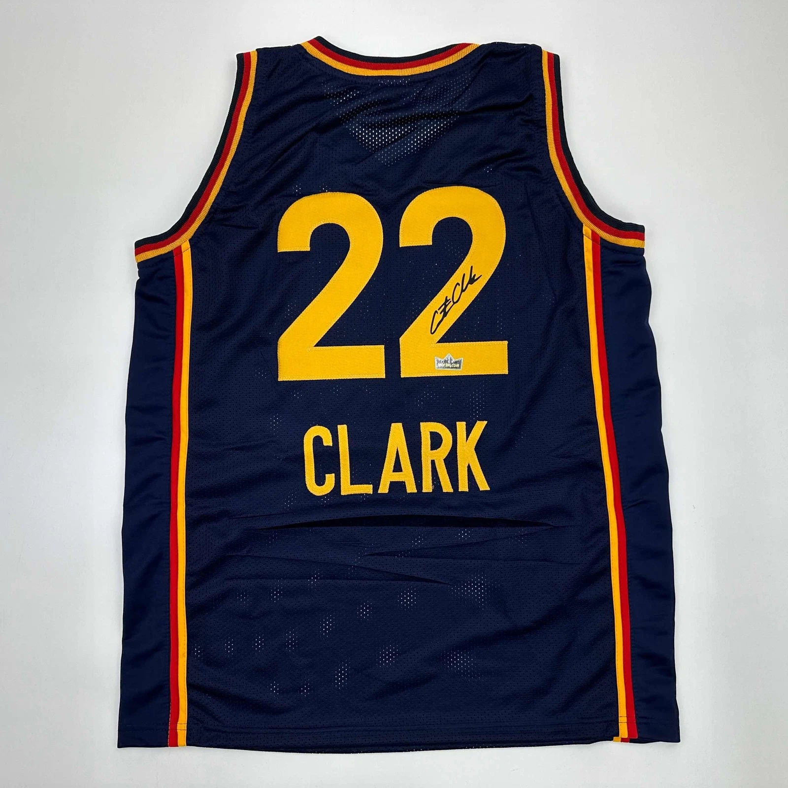 Facsimile Autographed Caitlin Clark Indiana Blue Reprint Jersey Size Men's XL