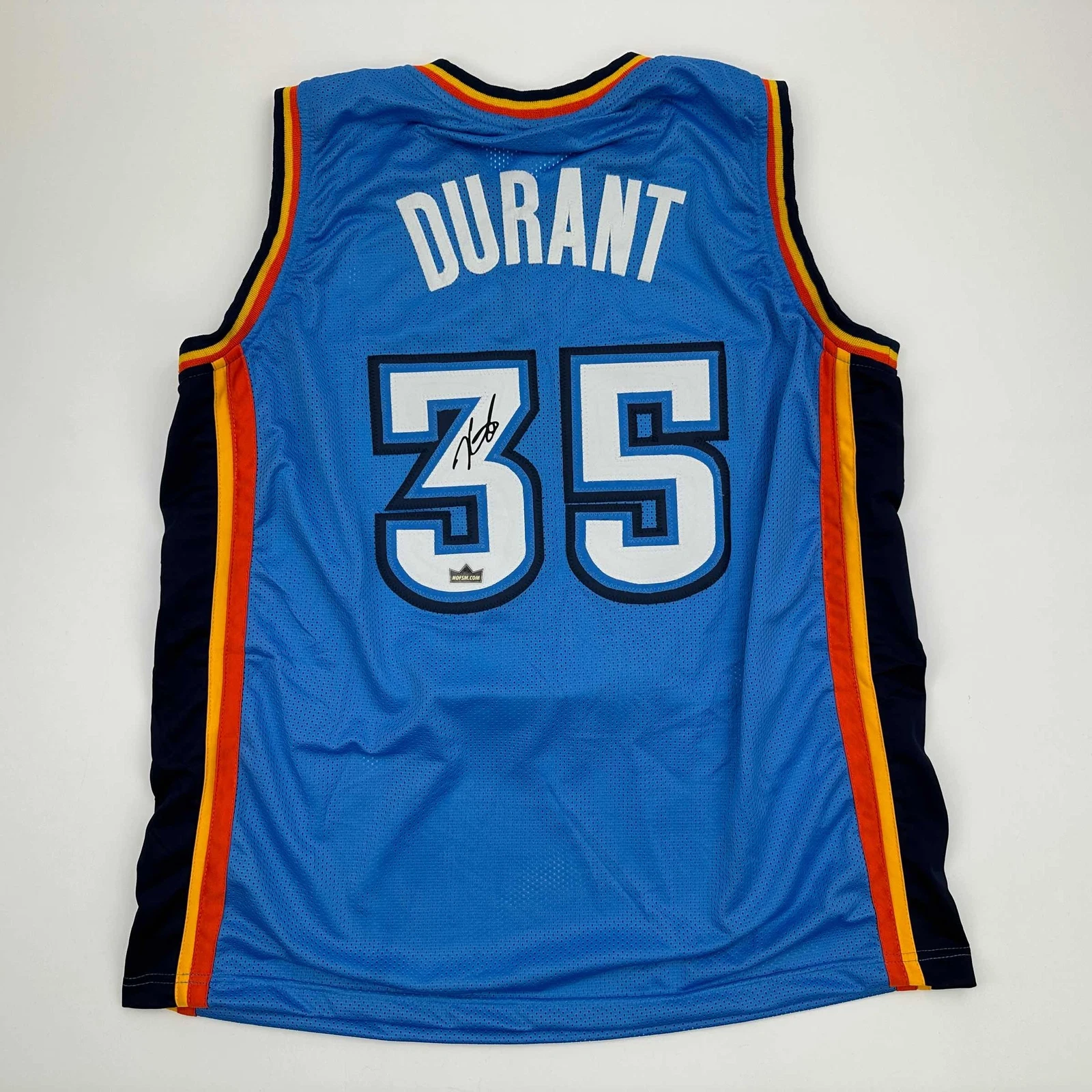 Facsimile Autographed Kevin Durant Oklahoma City Blue Reprint Jersey Men's XL
