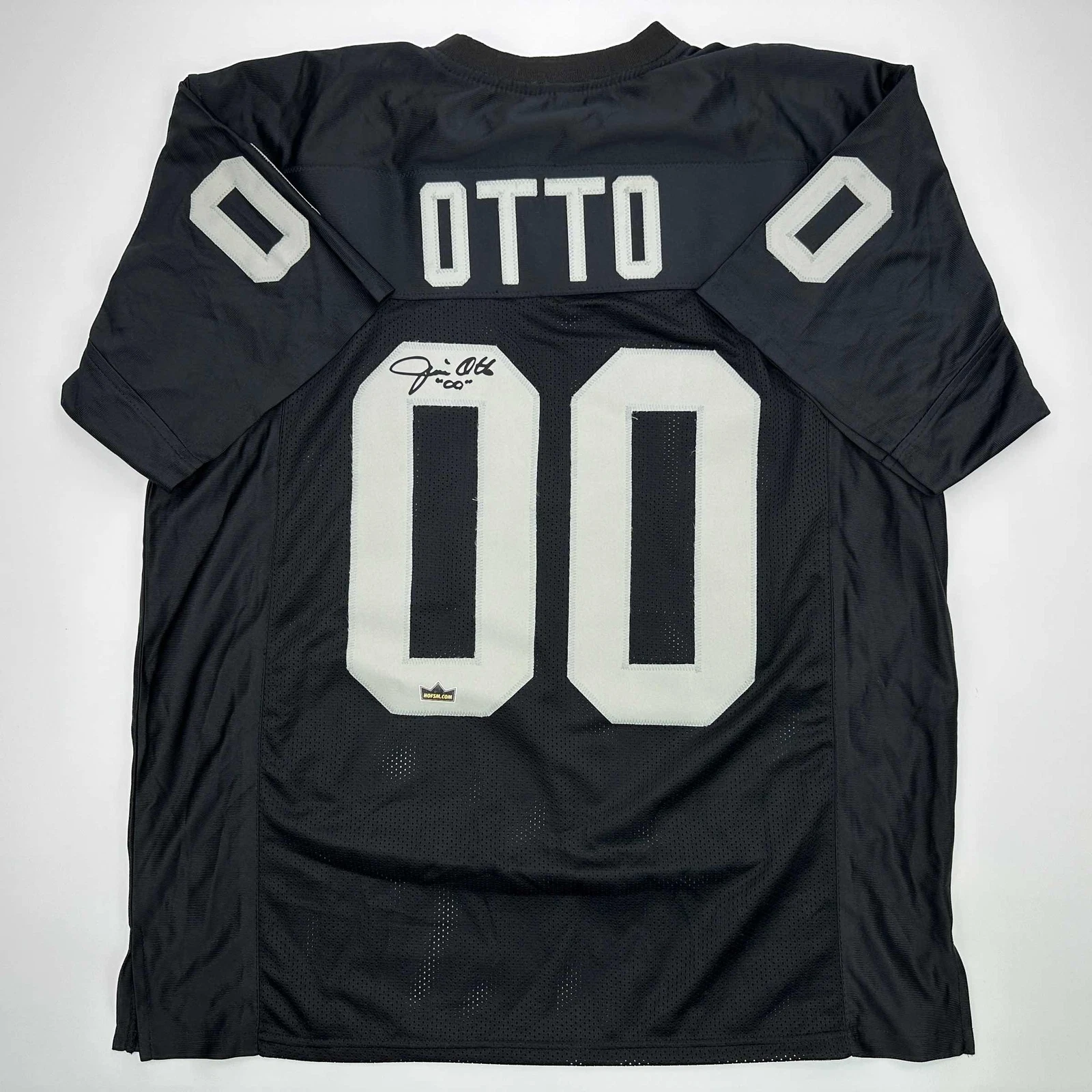 Facsimile Autographed Jim Otto Oakland Las Vegas Black Reprint Jersey Men's XL