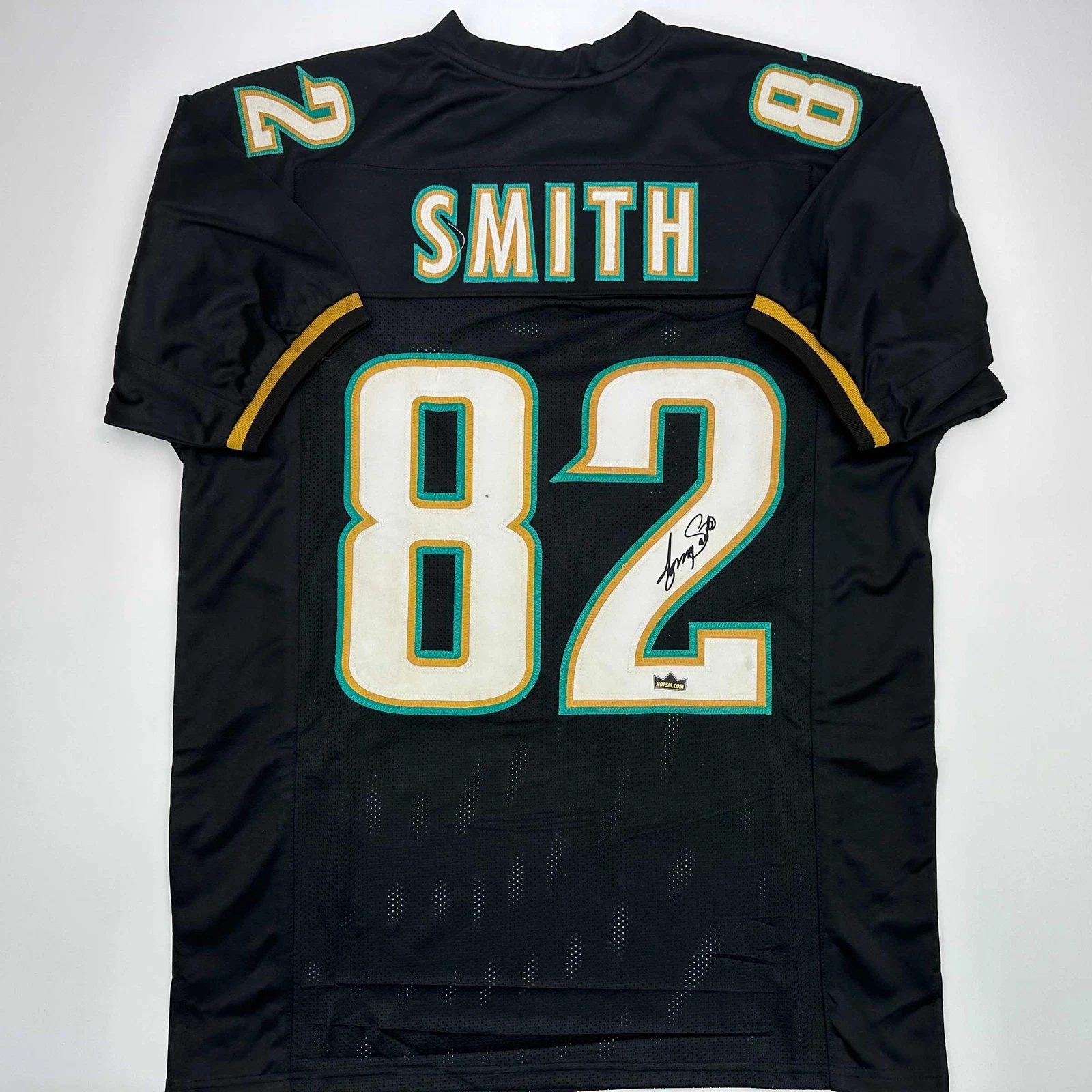 Facsimile Autographed Jimmy Smith Jacksonville Black Reprint Jersey Size Mens XL