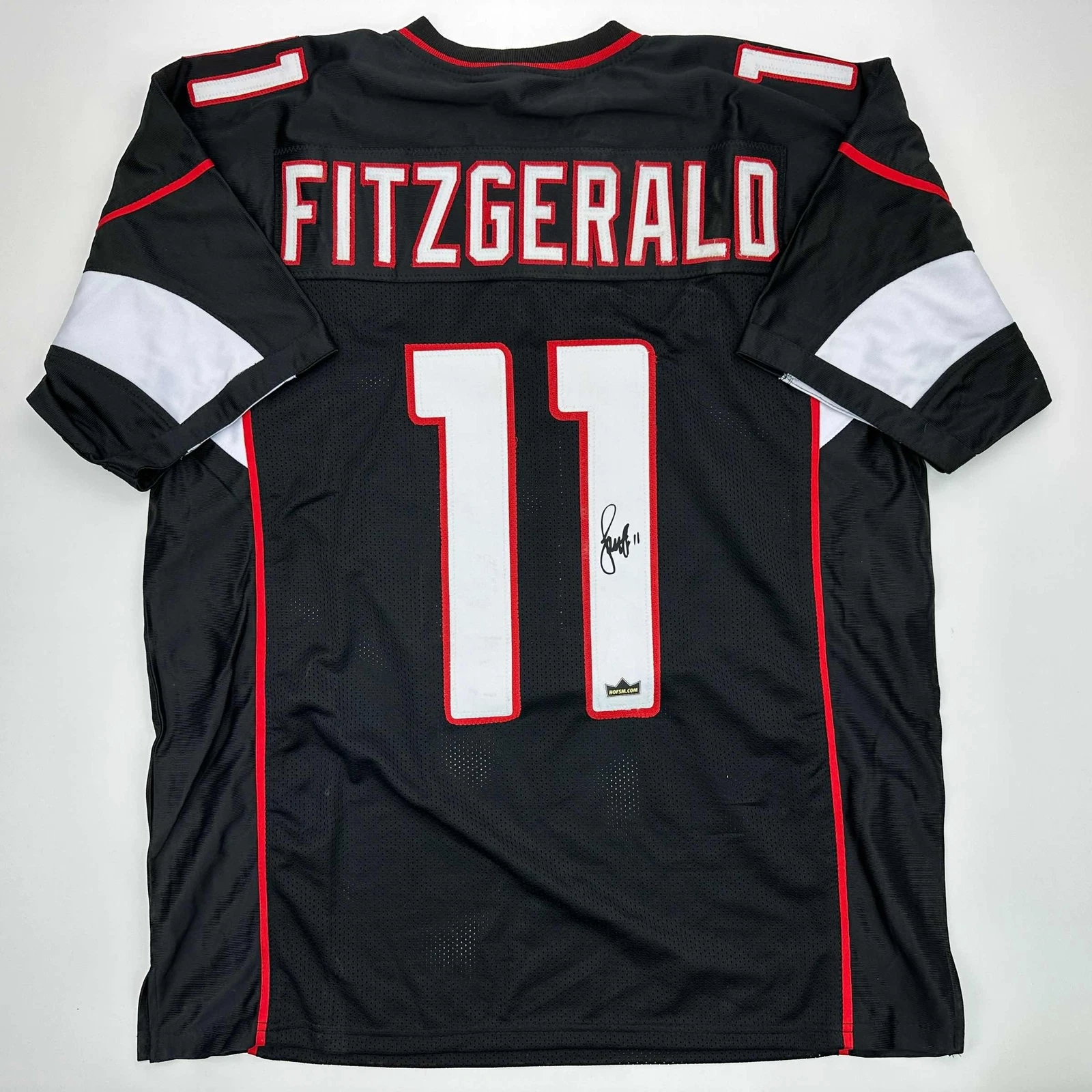 Facsimile Autographed Larry Fitzgerald Arizona Black Reprint Jersey Size Mens XL