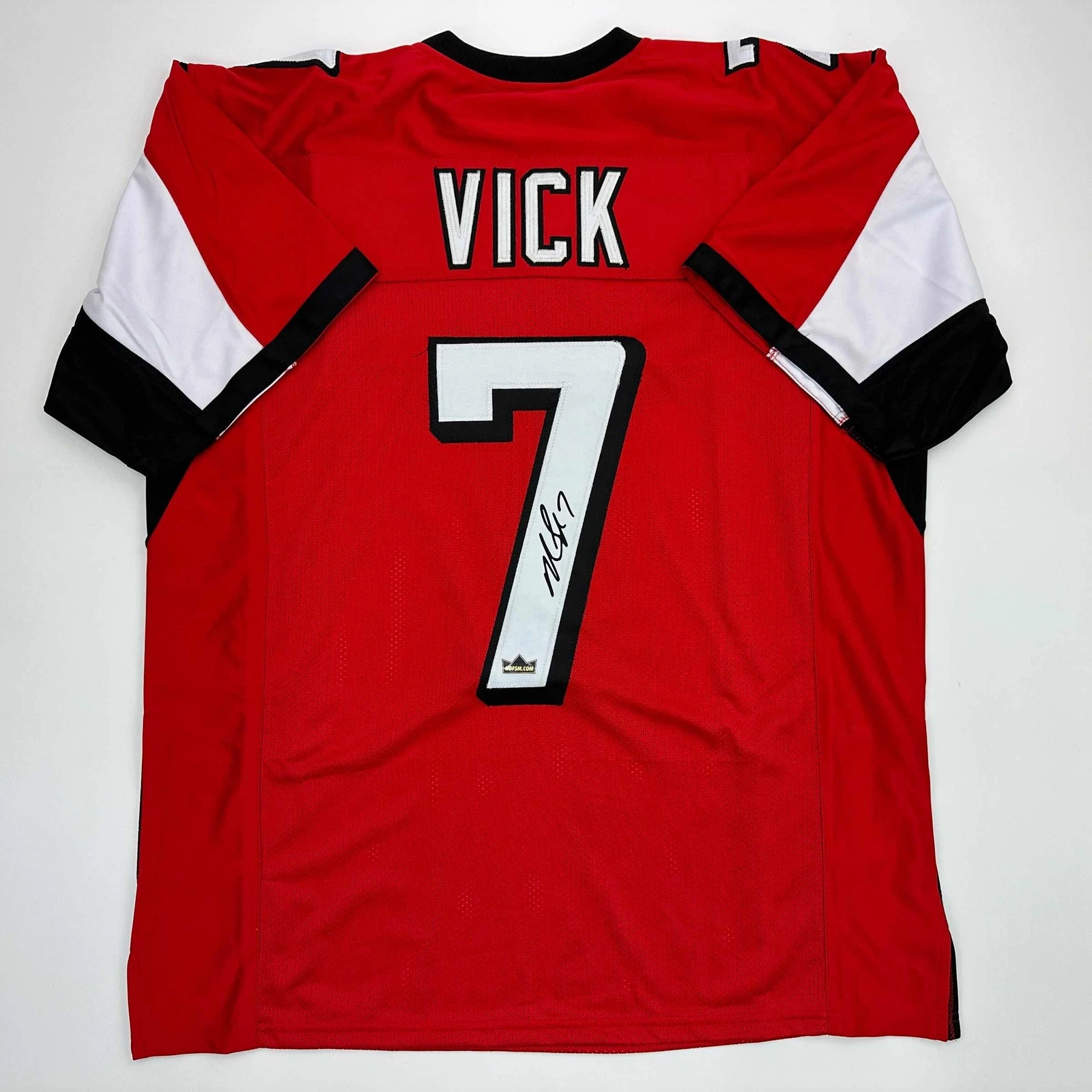 Facsimile Autographed Michael Mike Vick Atlanta Red Reprint Jersey Size Men's XL