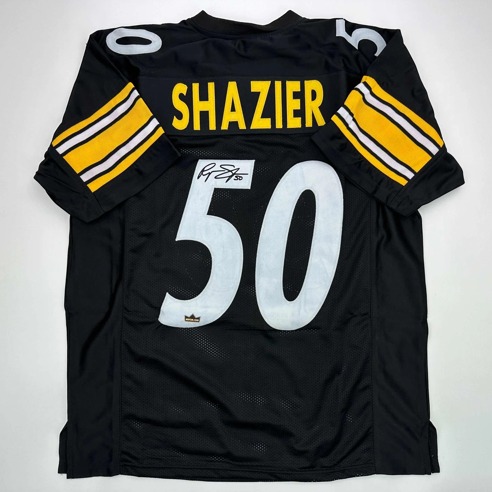 Facsimile Autographed Ryan Shazier Pittsburgh Black Reprint Jersey Size Men's XL