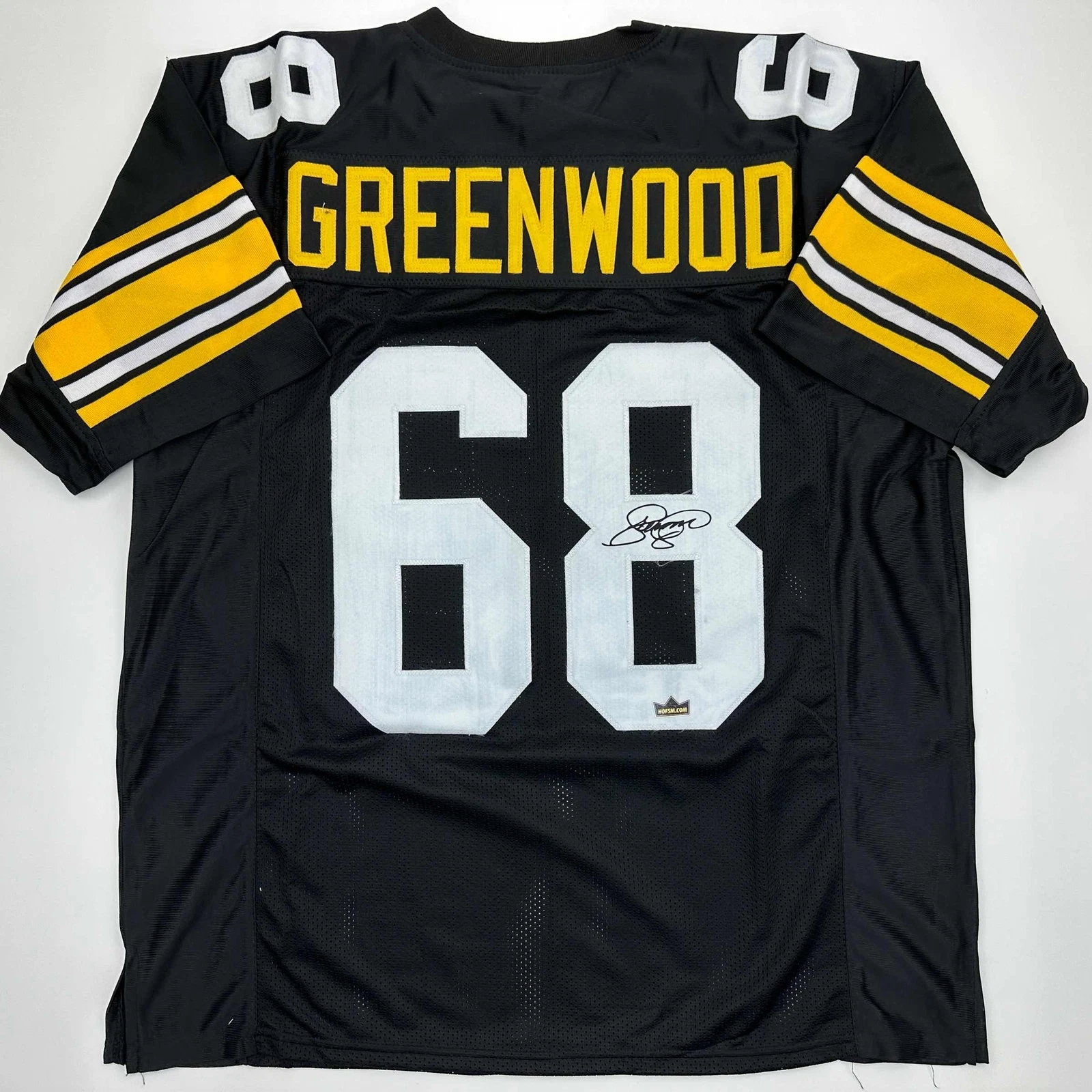 Facsimile Autographed L.C. LC Greenwood Pittsburgh Black Reprint Jersey Men's XL