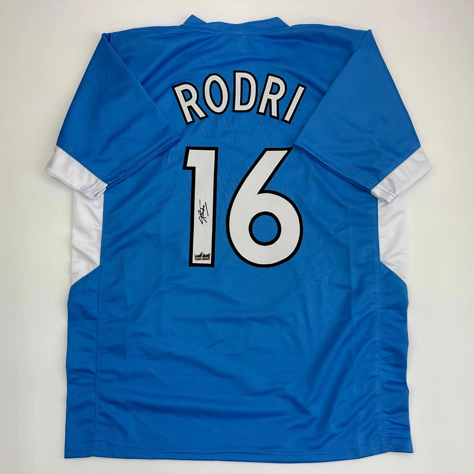 Facsimile Autographed Rodri Rodrigo Cascante Manchester City Reprint Jersey XL