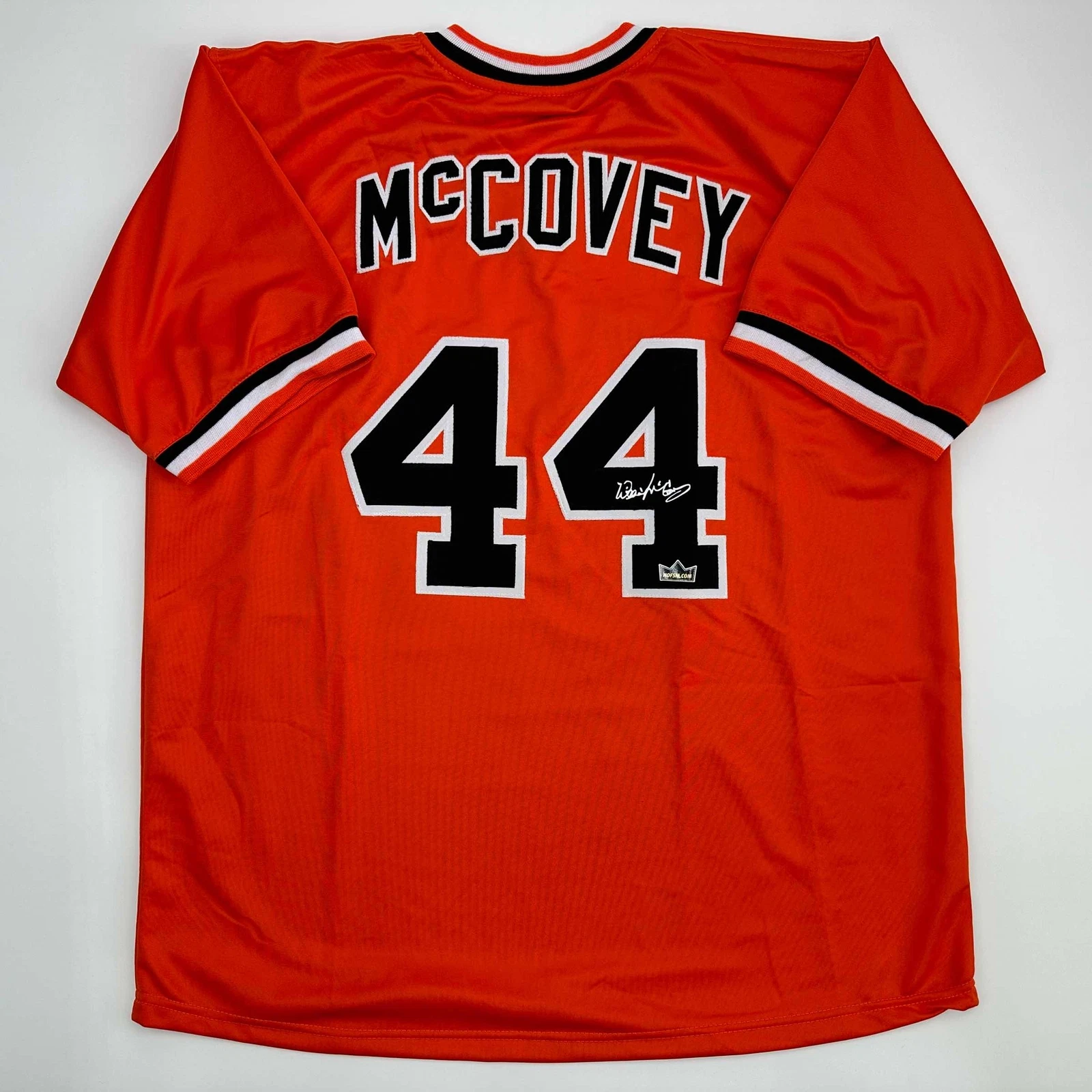 Facsimile Autographed Willie McCovey San Francisco Orange Reprint Jersey XL