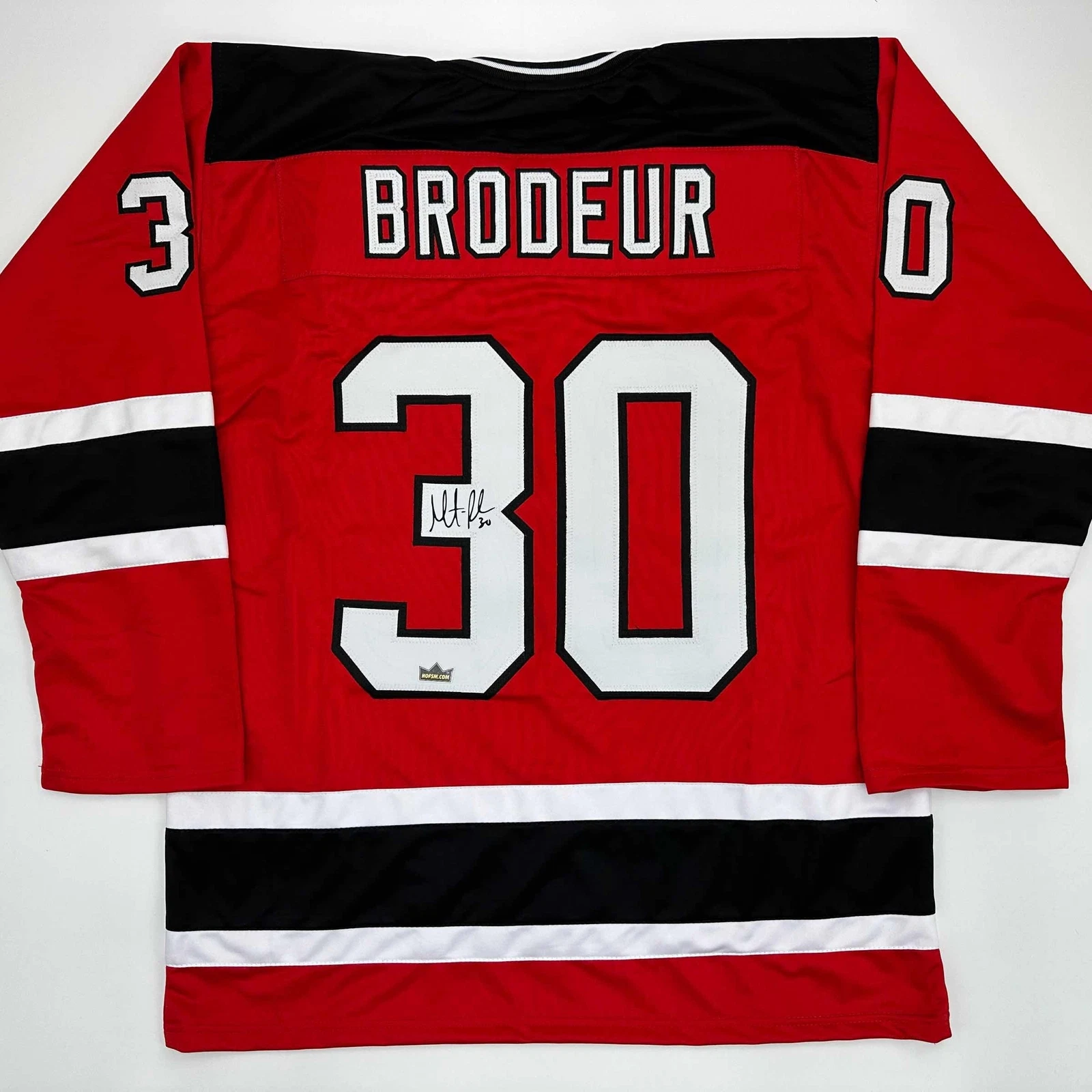 Facsimile Autographed Martin Brodeur New Jersey Red Reprint Jersey Size Men's XL