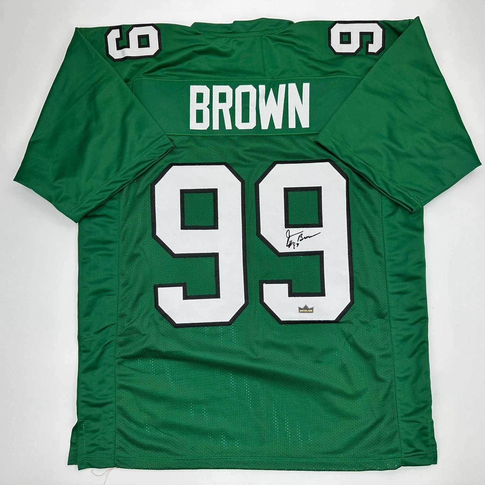 Facsimile Autographed Jerome Brown Philadelphia Green Reprint Jersey Men's XL