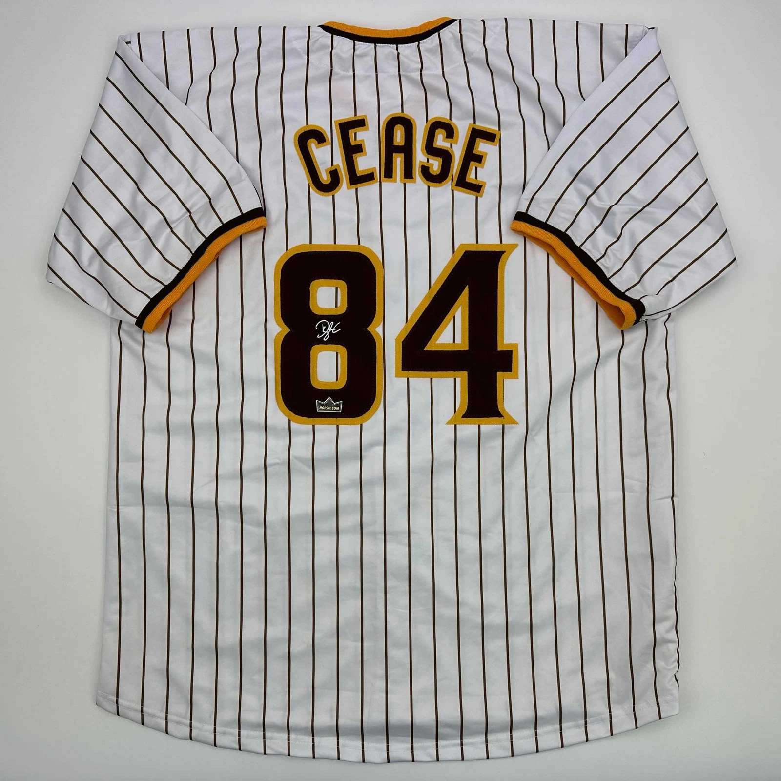 Facsimile Autographed Dylan Cease San Diego Pinstripe Reprint Jersey Men's XL