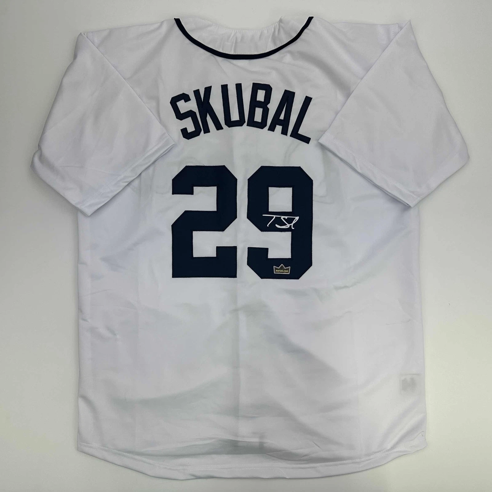 Facsimile Autographed Tarik Skubal Detroit White Reprint Jersey Size Men's XL