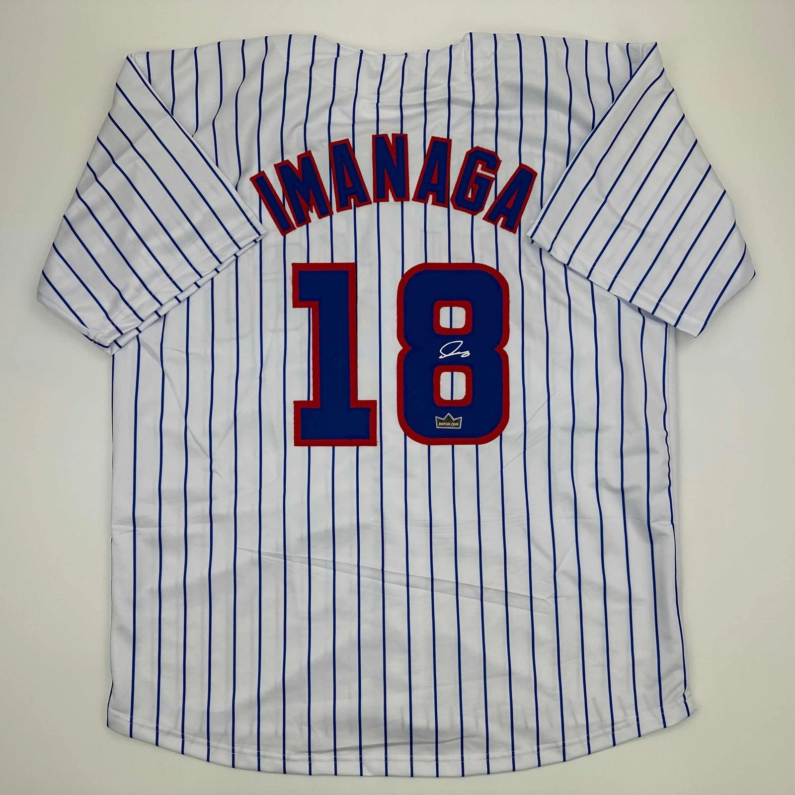 Facsimile Autographed Shota Imanaga Chicago Pinstripe Reprint Jersey Men's XL