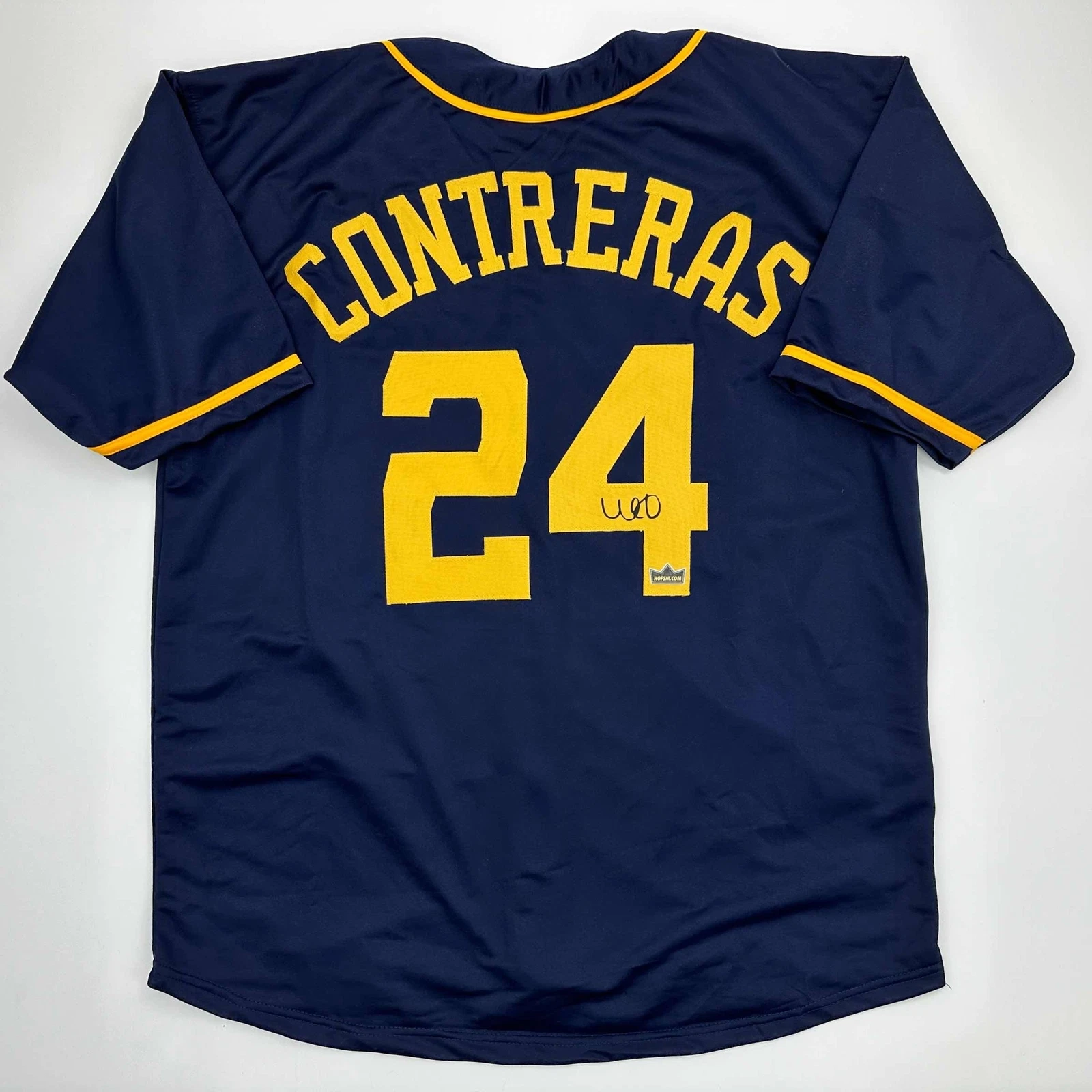 Facsimile Autographed William Contreras Milwaukee Blue Reprint Jersey Men's XL
