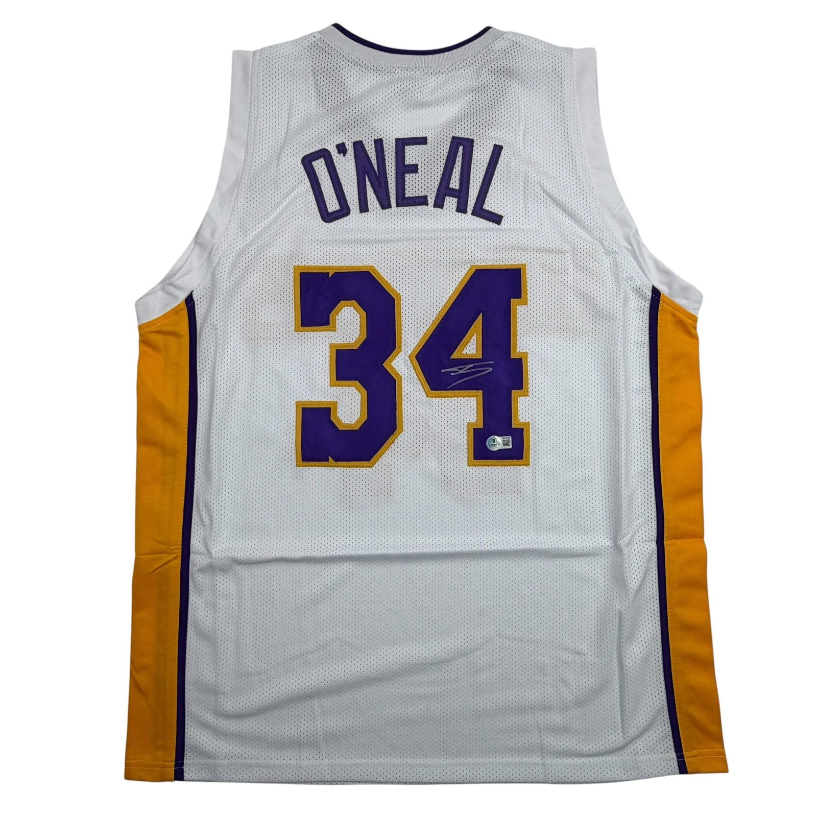 Autographed/Signed SHAQUILLE SHAQ O'NEAL Los Angeles LA White Jersey JSA COA