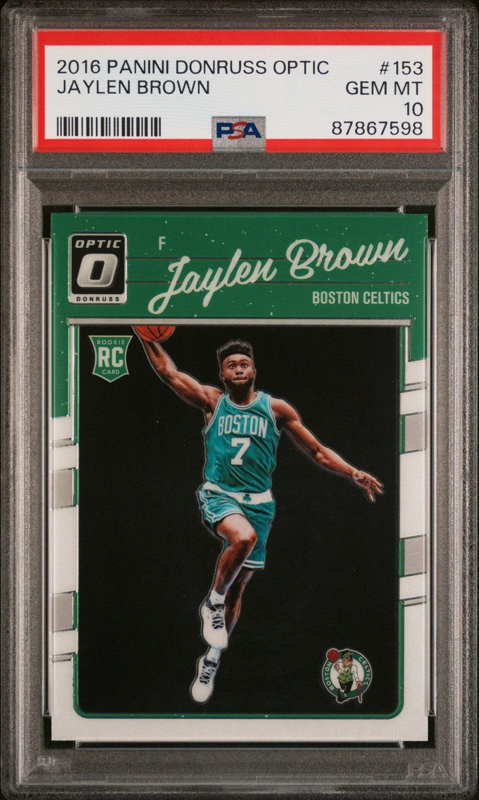 Graded 2016 Panini Donruss Optic Jaylen Brown #153 Rookie Basketball Card PSA 10